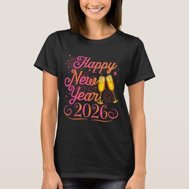Camiseta Happy New Year Funny Matching Family New Years Eve (Anverso)