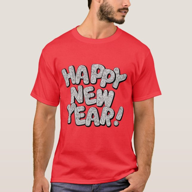 Camiseta Happy New Year Man's T Shirt (Anverso)