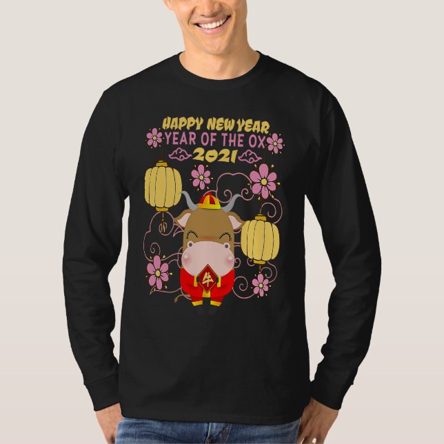 Camiseta Happy New Year of the OX 2021 Chinese clothes  for (Anverso)