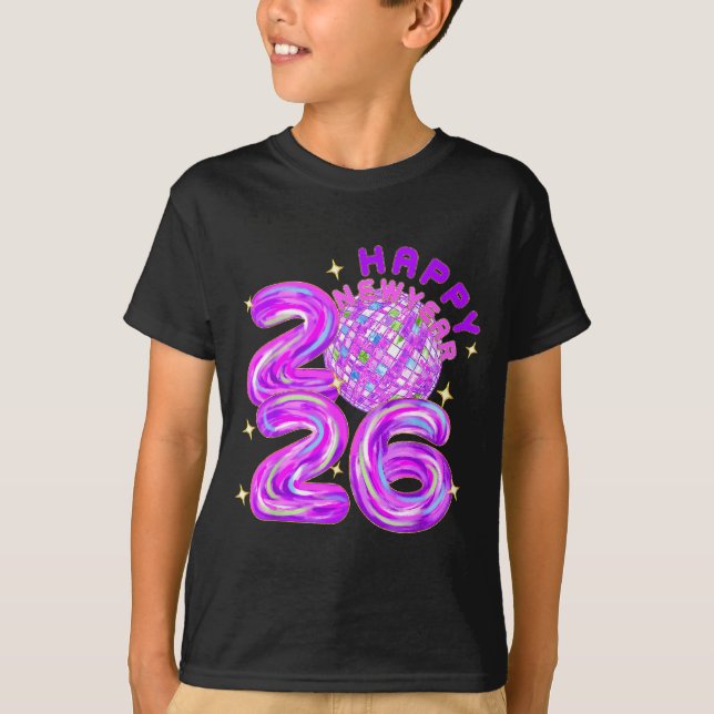 Camiseta Happy New Year Party 2026 Ballon Family Matching M (Anverso)