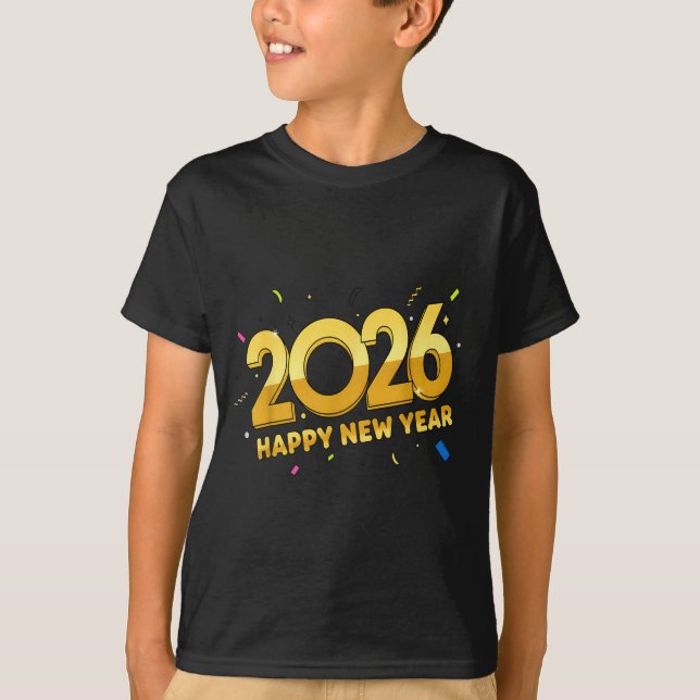 Camiseta Happy New Year Party 2026 Ballon Family Matching M (Anverso)