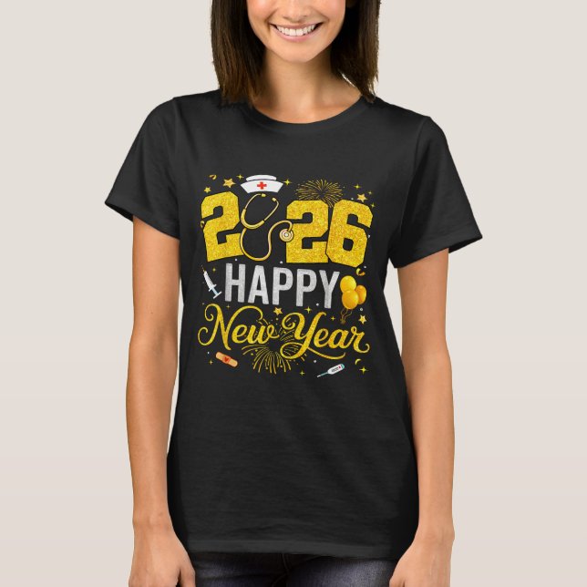 Camiseta Happy New Year Party 2026 Nurse Family Matching Me (Anverso)