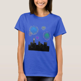 Camiseta Happy New Year’s Eve Midnight Fireworks City Light