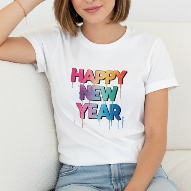 Camiseta Happy New Year T-Shirt – Elegant Modern Festive (Subido por el creador)
