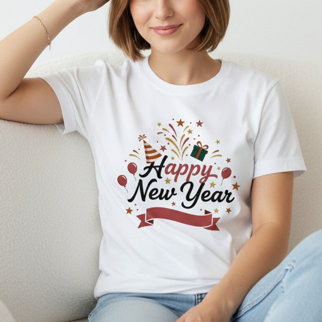 Camiseta Happy New Year T-Shirt – Elegant Modern Festive  (Subido por el creador)