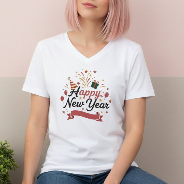 Camiseta Happy New Year T-Shirt – Elegant Modern Festive (Subido por el creador)