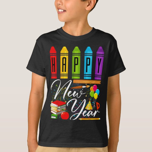 Camiseta Happy New Year Teacher Fireworks New Years Eve Par (Anverso)