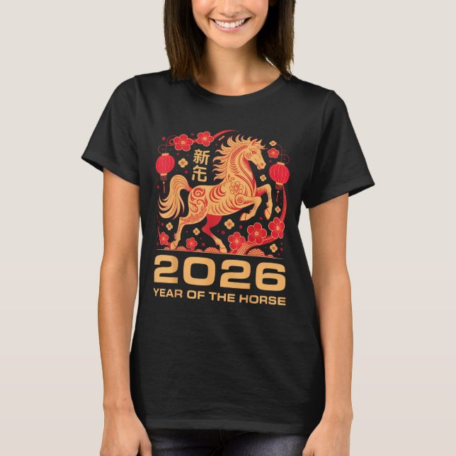 Camiseta Happy New Year-year Of The Horse Chinese New-year  (Anverso)