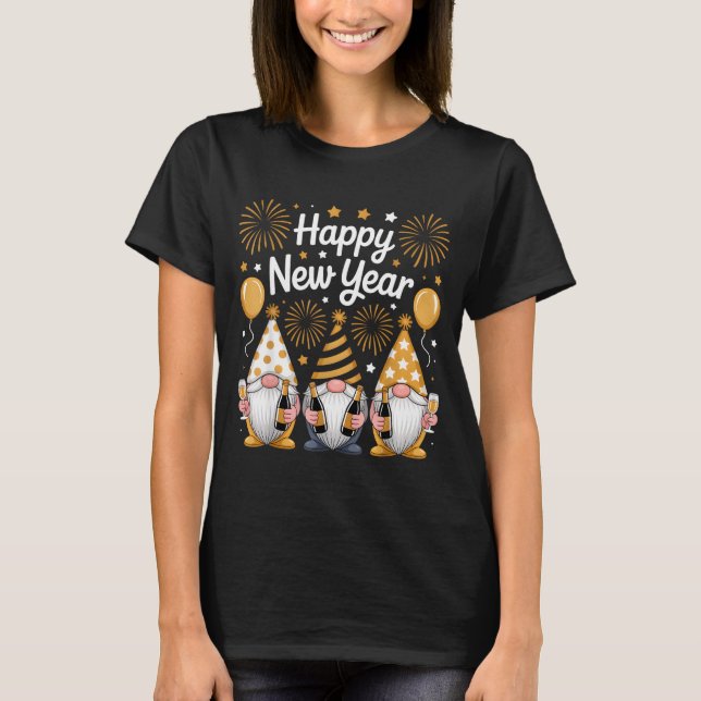 Camiseta Happy New Years Eve Party Gnomes Matching Family  (Anverso)