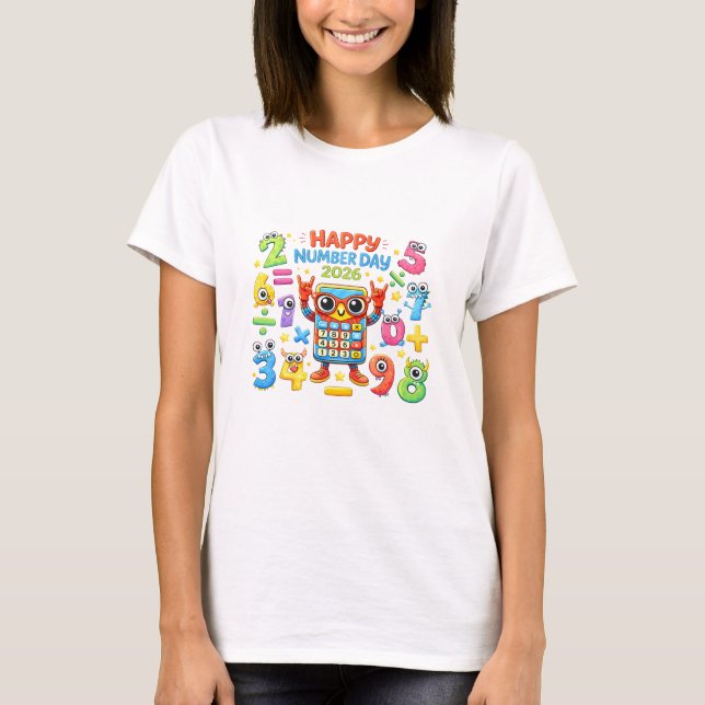 Camiseta Happy Number Day 2026 Cute Maths T Shirt for Kids (Anverso)