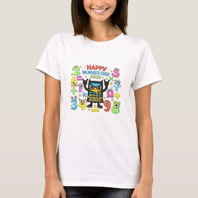Camiseta Happy Number Day Cute Calculator Math T Shirt (Anverso)
