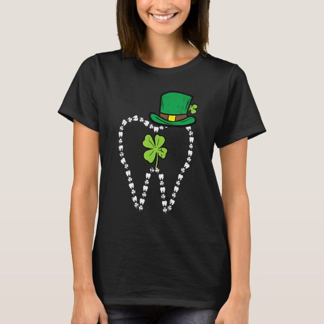 Camiseta Happy Patrick Day Dentist Dental Leprechaun Tooth  (Anverso)