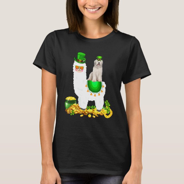 Camiseta Happy Patrick S Day Leprechaun Bearded Collie Ridi (Anverso)