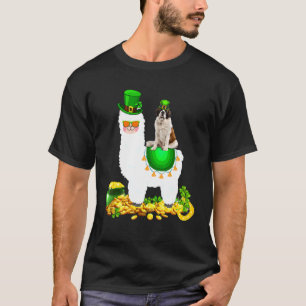 Camiseta Happy Patrick S Day Leprechaun St Bernard Riding L