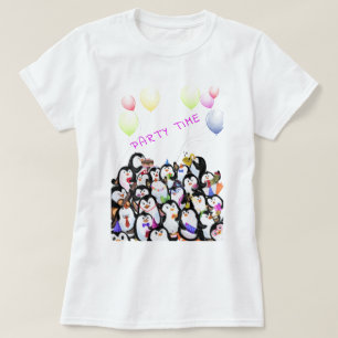 Camiseta Happy Penguins Party T-Shirt Cartoon