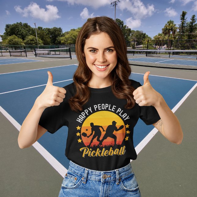 Camiseta Happy People Play Pickleball funny pickleball (Subido por el creador)