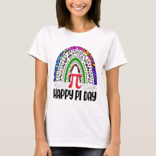 Camiseta Happy Pi Day Mathematic Leopard Rainbow