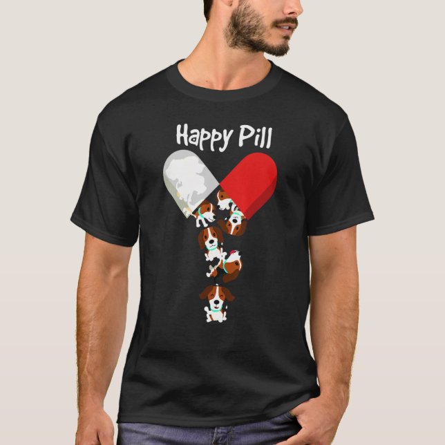 Camiseta Happy Pill Beagle Mom Dad (Anverso)