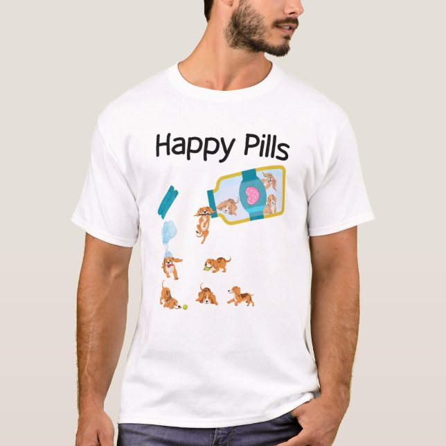 Camiseta Happy Pills Beagle Dogs Cute Beagle Amantes Guay (Anverso)