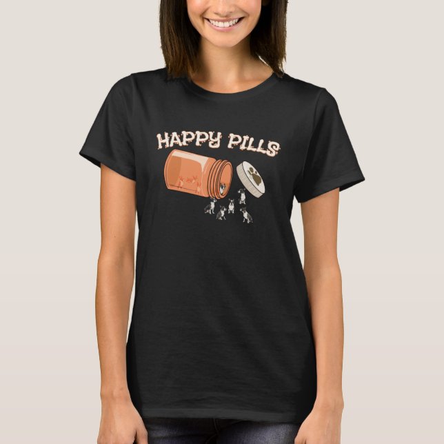 Camiseta Happy Pills Boston Terrier  Canine Dog (Anverso)