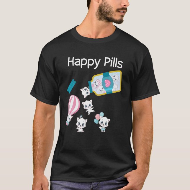 Camiseta Happy Pills Cats Cute Kitty Avers Guay (Anverso)