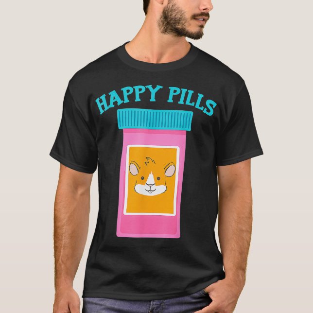 Camiseta Happy Pills Medication Capsule Guinea Pig  (Anverso)