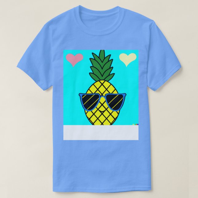 Camiseta Happy Pineapple with Sunglasses  (Diseño del anverso)