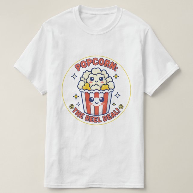Camiseta Happy Popcorn Movie Lover Graphic (Diseño del anverso)