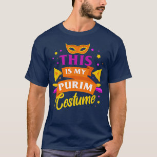 Camiseta Happy Purim Costume Idea Cute Máscara Hebreo Judío