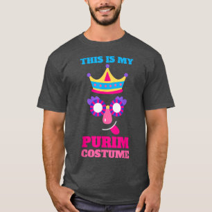 Camiseta Happy Purim Costume Idea Cute Máscara Hebreo Judío