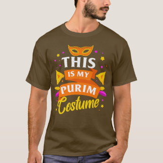 Camiseta Happy Purim Costume Idea Cute Máscara Hebreo Judío