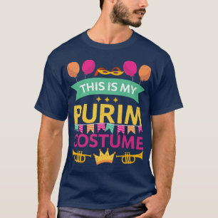 Camiseta Happy Purim Costume Idea Cute Mask Hebrew Jewish H