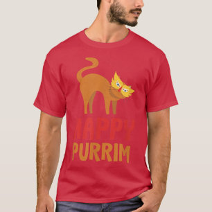 Camiseta Happy Purim Costume Idea Funny Cat Hebreo Hebreo H