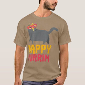 Camiseta Happy Purim Costume Idea Funny Cat Hebreo Hebreo H