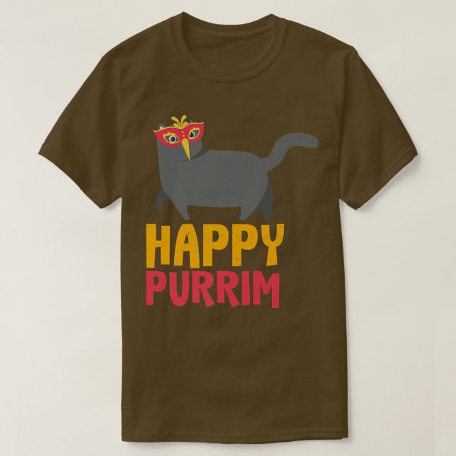 Camiseta Happy Purim Costume Idea Funny Cat Hebreo Hebreo H (Diseño del anverso)