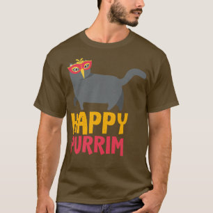 Camiseta Happy Purim Costume Idea Funny Cat Hebreo Hebreo H