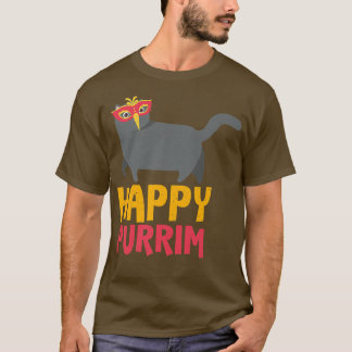 Camiseta Happy Purim Costume Idea Funny Cat Hebreo Hebreo H