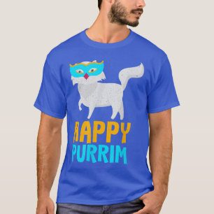 Camiseta Happy Purim Costume Idea Funny Cat Hebreo Hebreo H