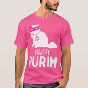 Camiseta Happy Purim Costume Idea Funny Cat Hebrew Jewish H