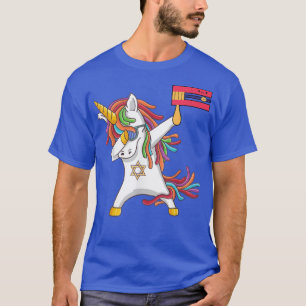 Camiseta Happy Purim Day Costume Dabbing Unicorn Jewnicorn 