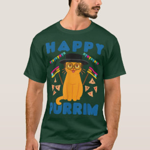 Camiseta Happy Purim Jewish Holiday Cat Hamantash Women Men
