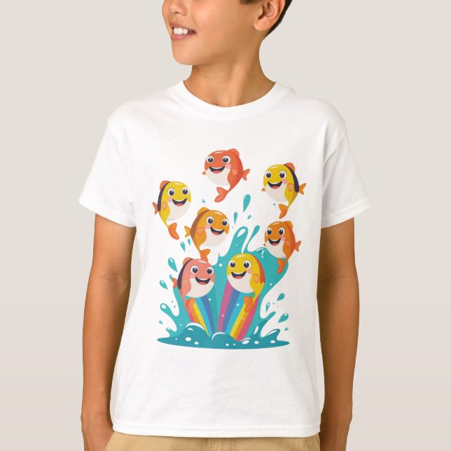 Camiseta Happy Rainbow Fish Kids Tee (Anverso)