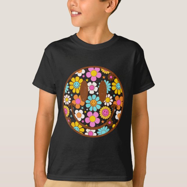 Camiseta Happy Retro Daisy Smile Face Preppy Aesthetic Men  (Anverso)