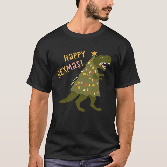 Camiseta Happy Rexmas Tree Rex   Rex Dinosaur Christmas Tre (Anverso)