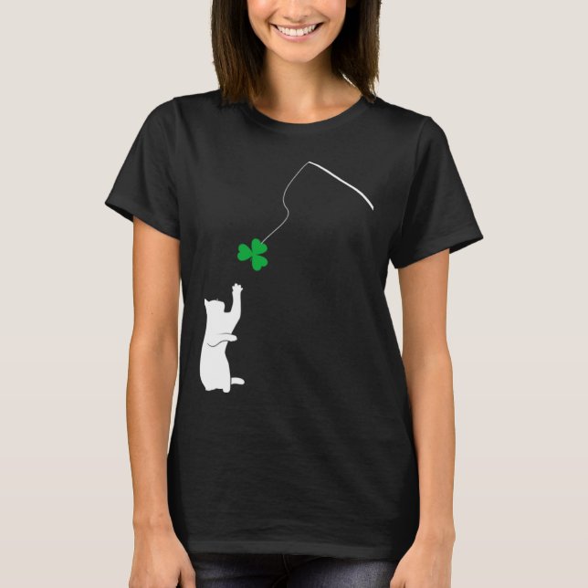 Camiseta Happy Saint Patrick s Day Shamrock Cat Shamrock Ki (Anverso)