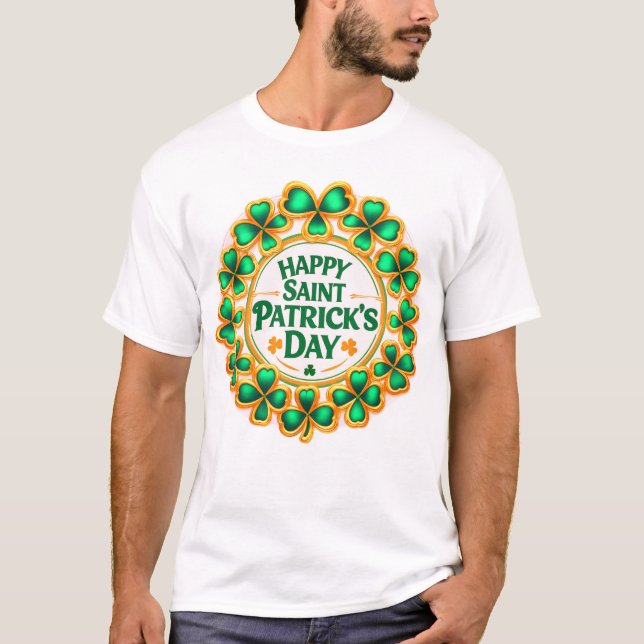 Camiseta happy Saint Patrick's clovers (Anverso)