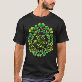 Camiseta Happy Saint Patrick's wreath Black
