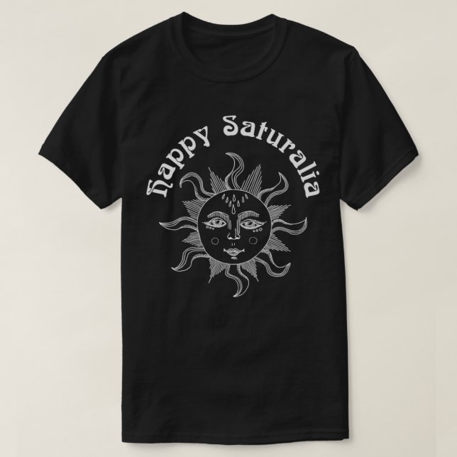 Camiseta Happy Saturnalia Sun Face Pagan Winter Holiday Hip (Diseño del anverso)