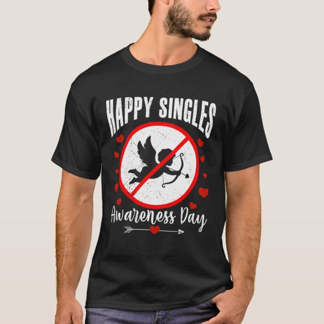 Camiseta Happy Singles Awareness Day Anti Cupid Anti Valent (Anverso)