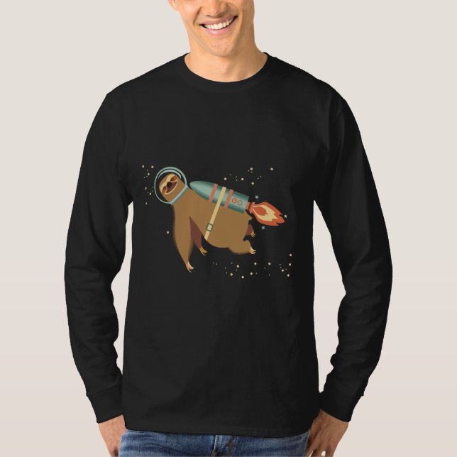 Camiseta Happy Sloth Spaceman Rocket Jet Pack (Anverso)